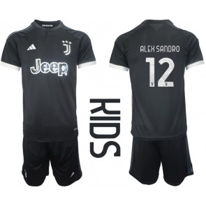 Juventus Alex Sandro #12 Koszulka Trzecich Dziecięca 2023-24 Krótki Rękaw (+ Krótkie spodenki)